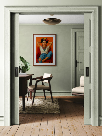Viva Frida Contemporary-Realism Matte Paper Poster - Frida Kahlo Style