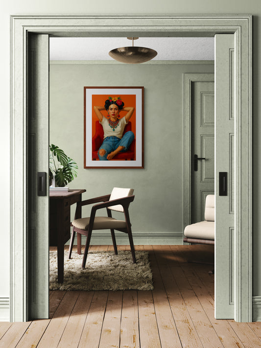 Viva Frida Contemporary-Realism Matte Paper Poster - Frida Kahlo Style