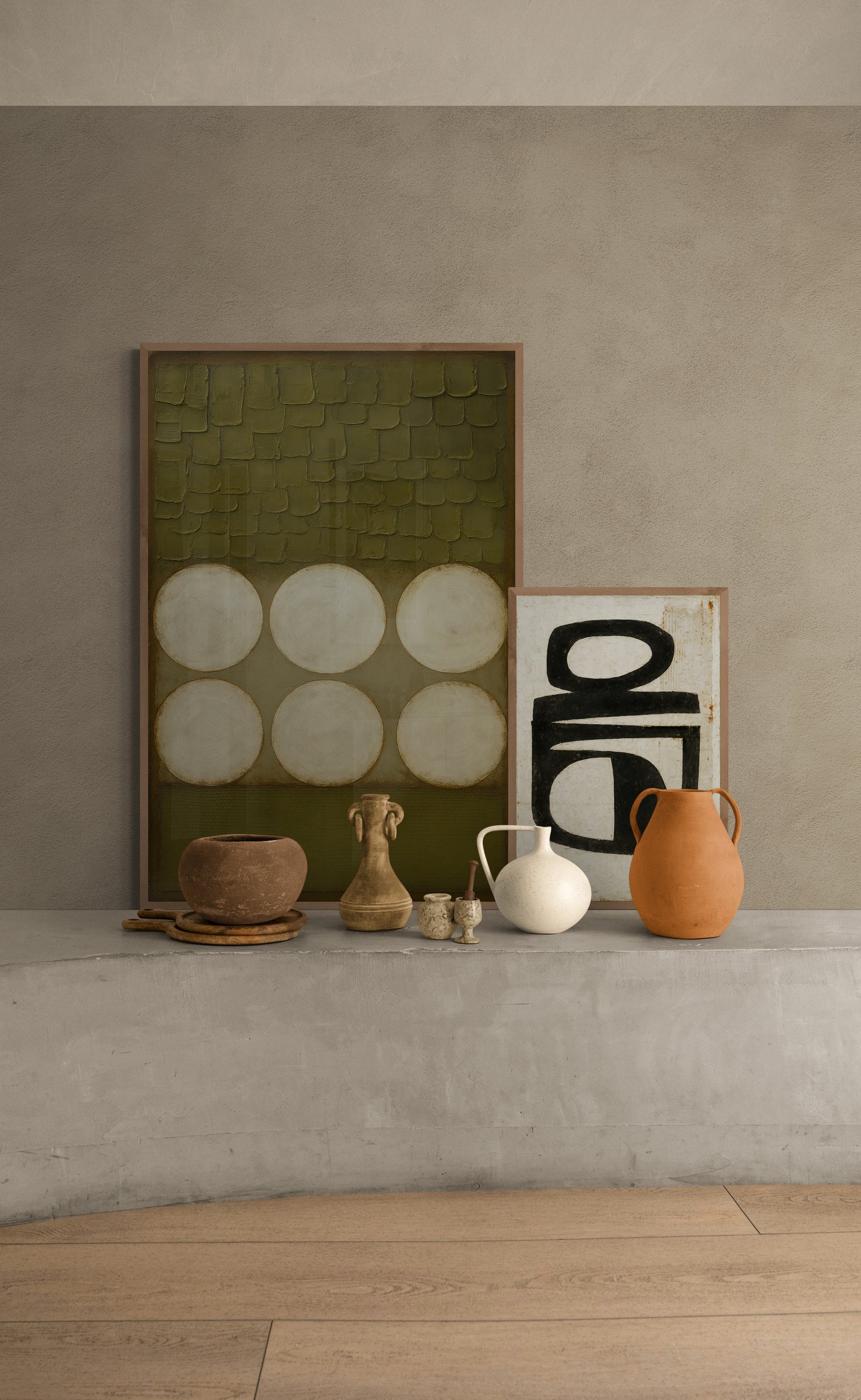 Wabi-Sabi Circles Earth-Toned Matte Paper Poster