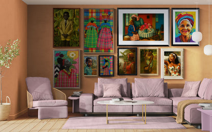 Walking with Culture Madras-Inspired Matte Paper Poster - Folk Art