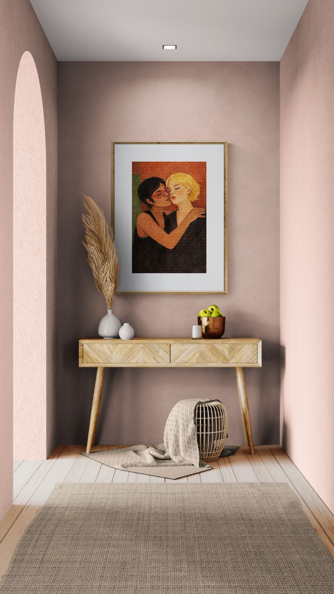 Warmth Between Us Painterly-Romantic Matte Paper Poster