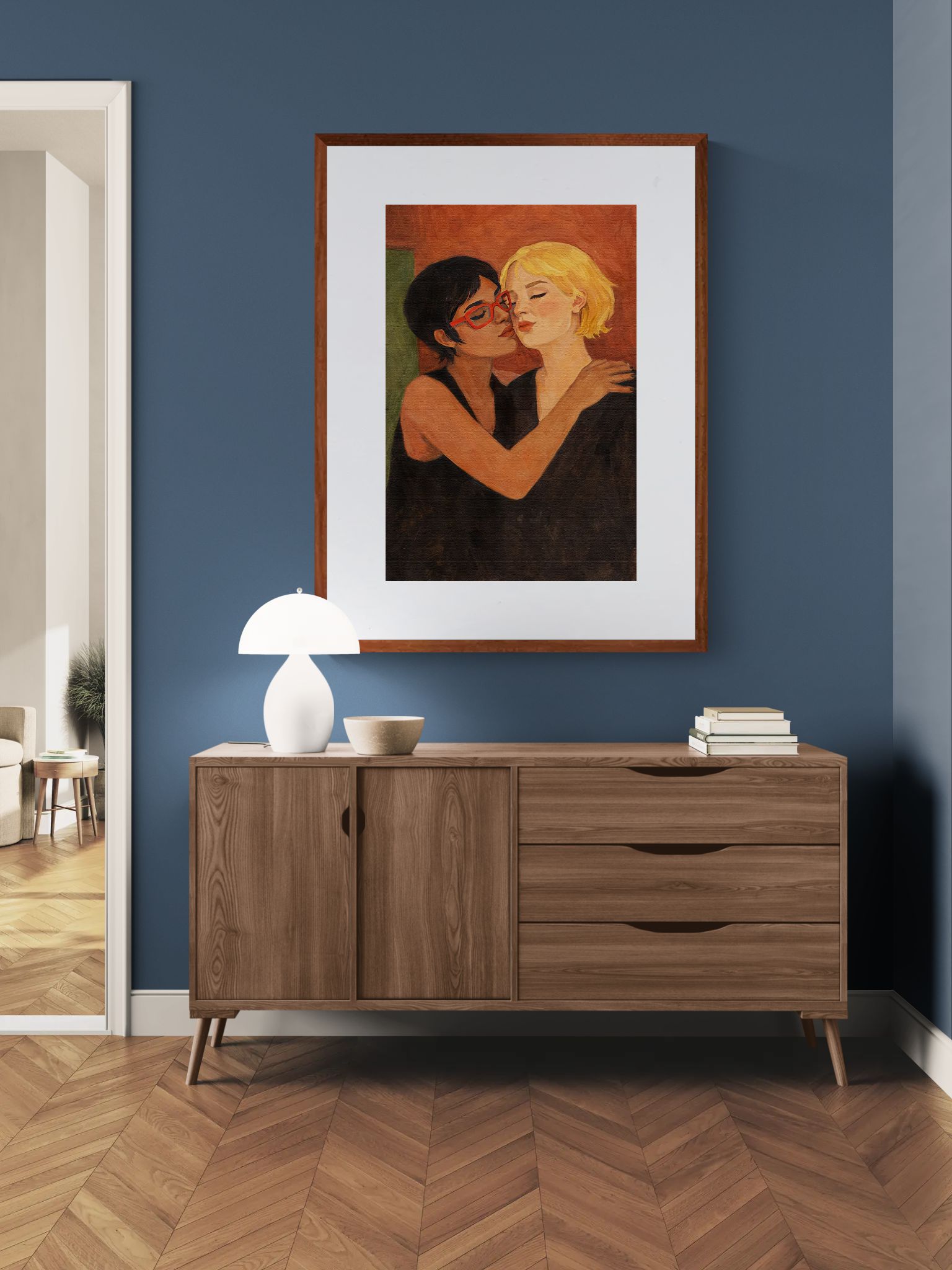 Warmth Between Us Painterly-Romantic Matte Paper Poster