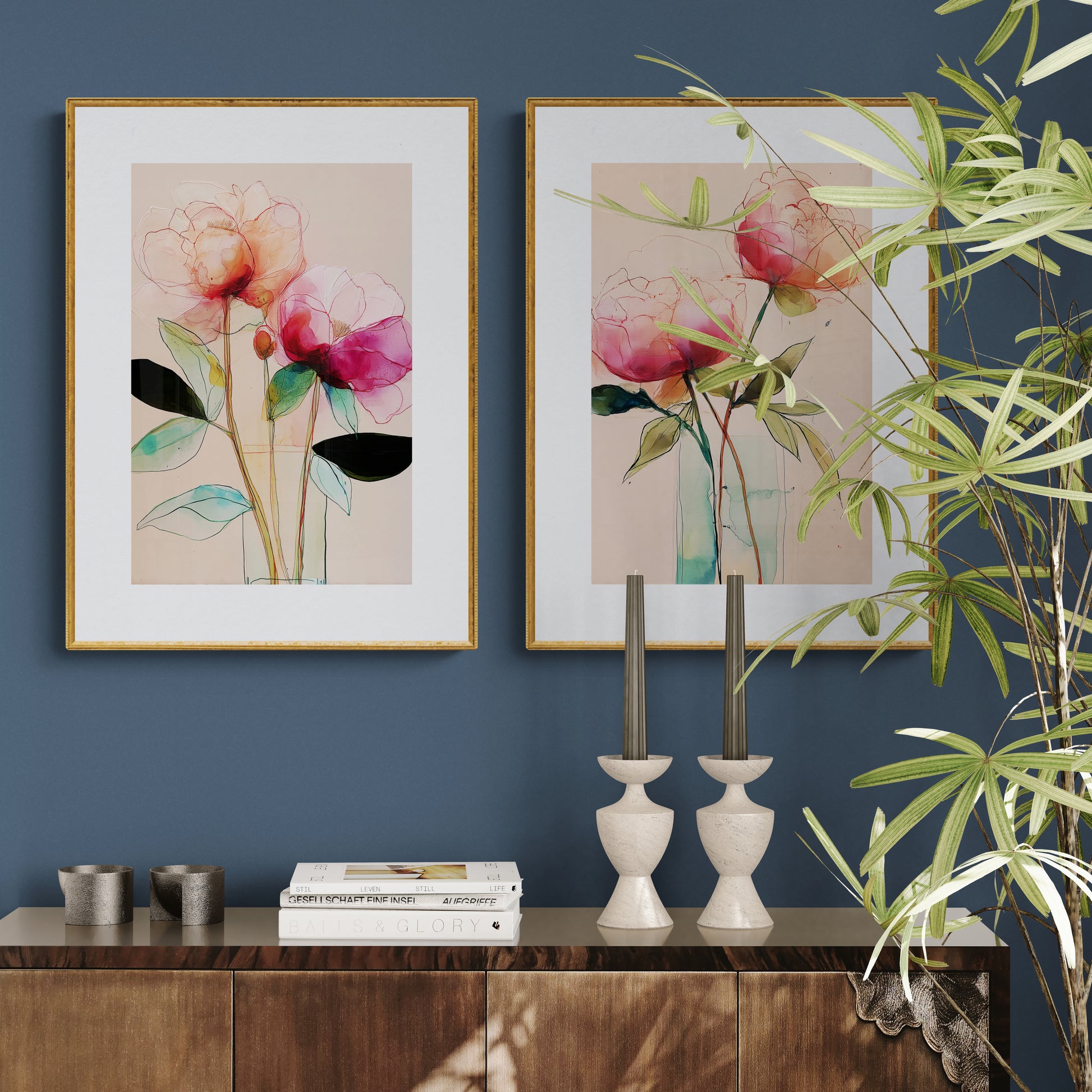Peony Whispers Blush of Spring Watercolor-Botanical Matte Paper Poster