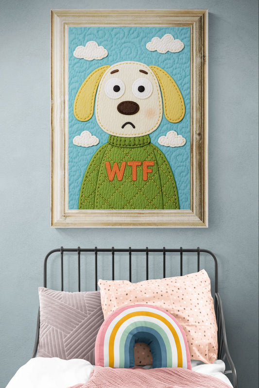 Fluffy Quilt-Inspired Matte Paper Poster in Pop-Art Style