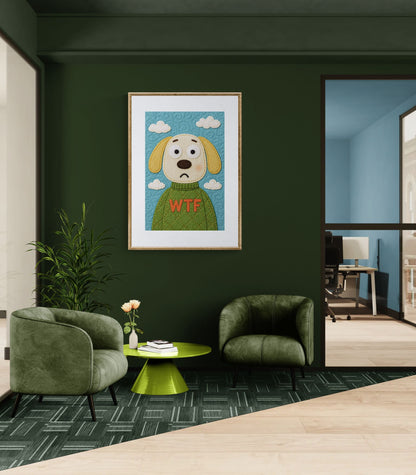 Fluffy Quilt-Inspired Matte Paper Poster in Pop-Art Style