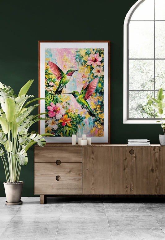 Where Color Takes Flight Tropical-Expressionist Matte Paper Poster