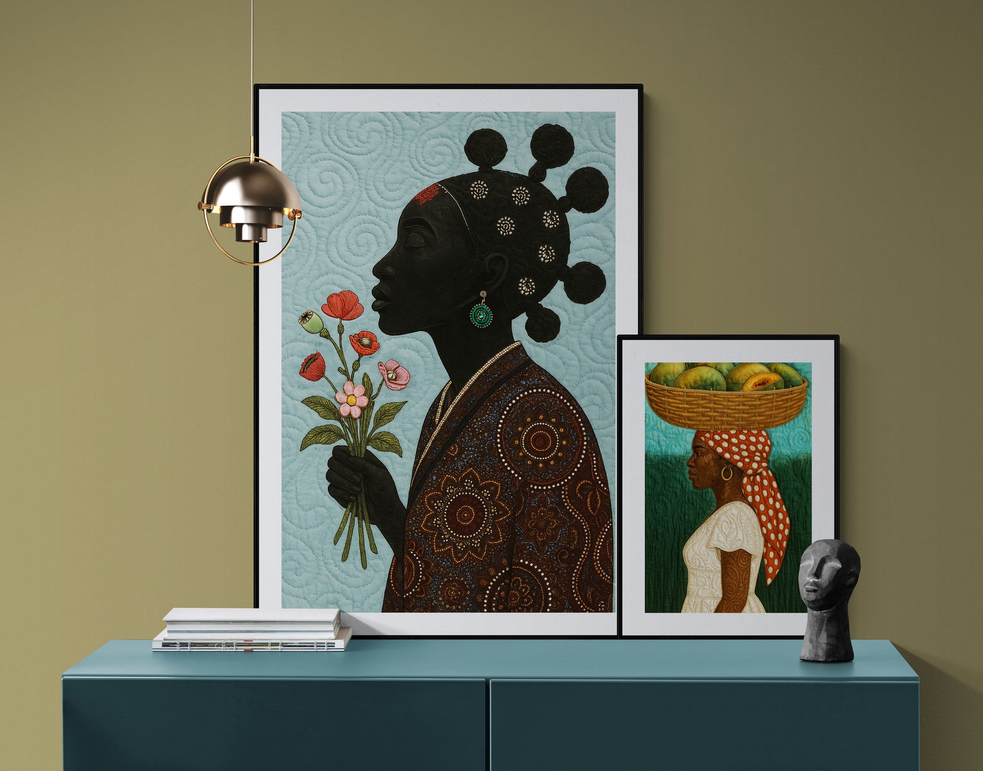 Floral Whispers Afrocentric Textile-Inspired Matte Poster