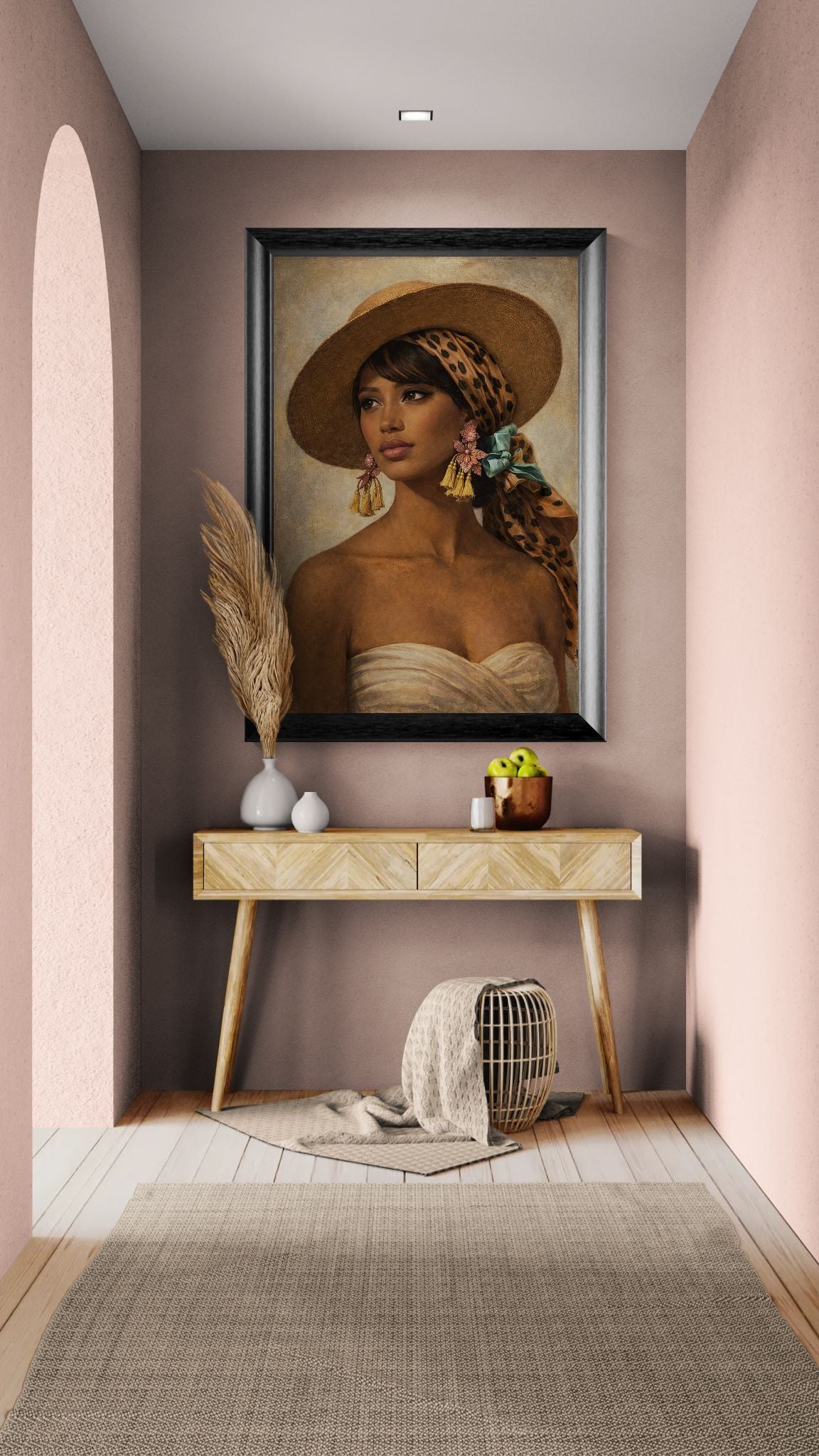 Whispers of Sun & Silk Vintage-Fashion Matte Paper Poster