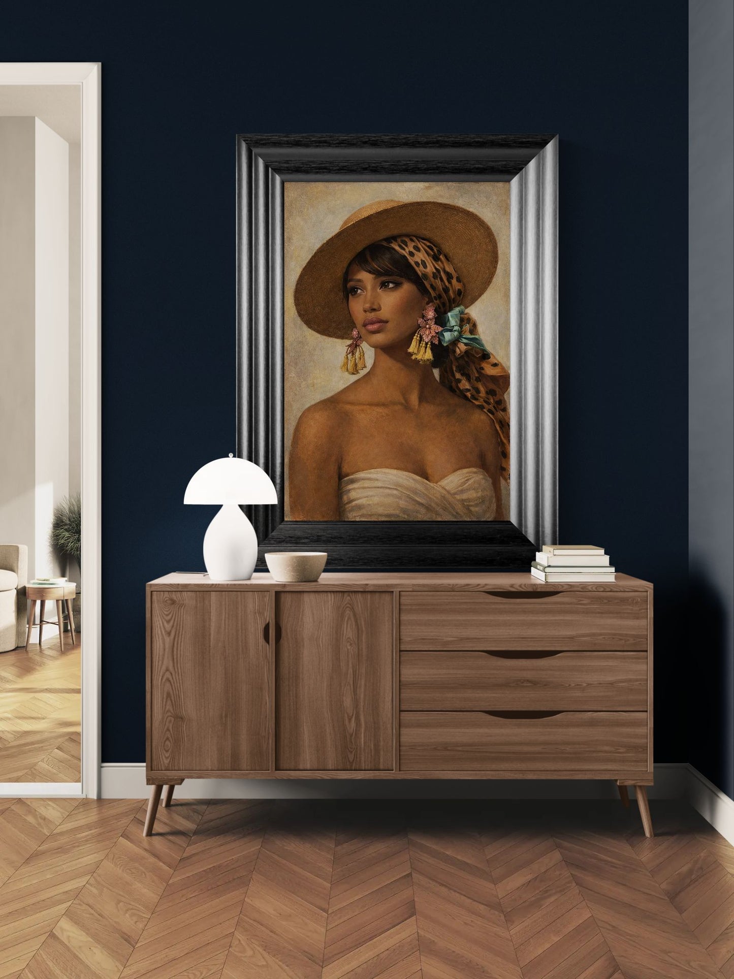 Whispers of Sun & Silk Vintage-Fashion Matte Paper Poster