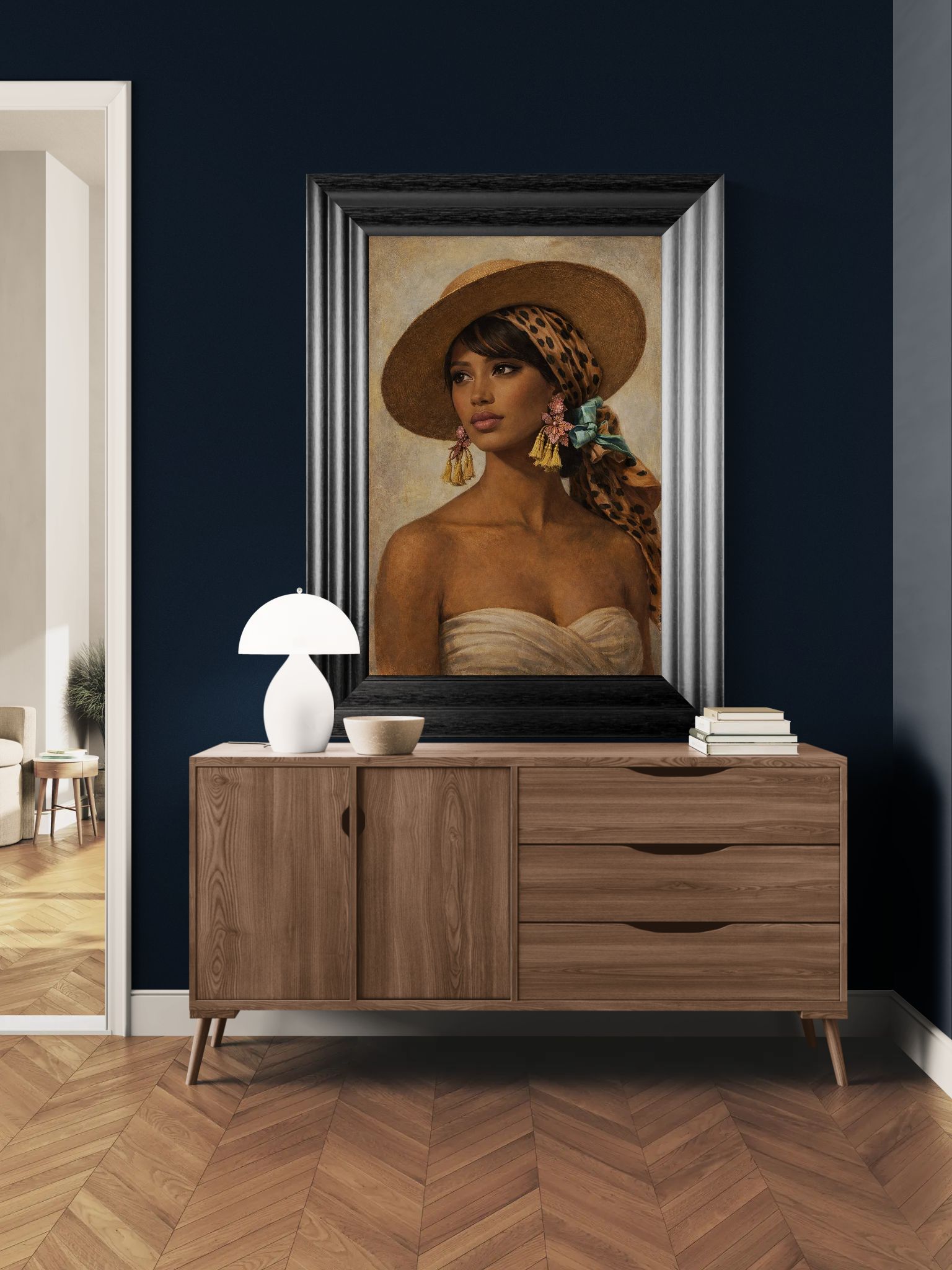 Whispers of Sun & Silk Vintage-Fashion Matte Paper Poster
