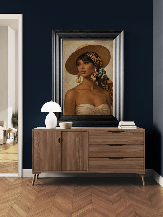 Whispers of Sun & Silk Vintage-Fashion Matte Paper Poster