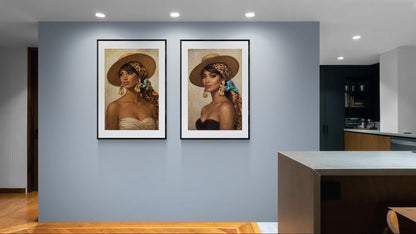Whispers of Sun & Silk Vintage-Fashion Matte Paper Poster