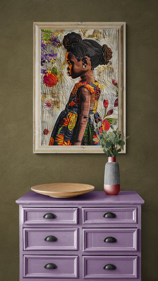 Whispers of Woven Dreams: Quilt-Inspired Matte Paper Poster
