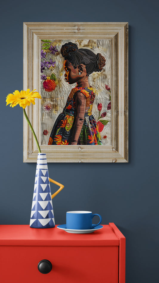 Whispers of Woven Dreams: Quilt-Inspired Matte Paper Poster