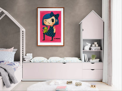 Joyful Wink Pop-Art Poster on Matte Paper - Kawaii