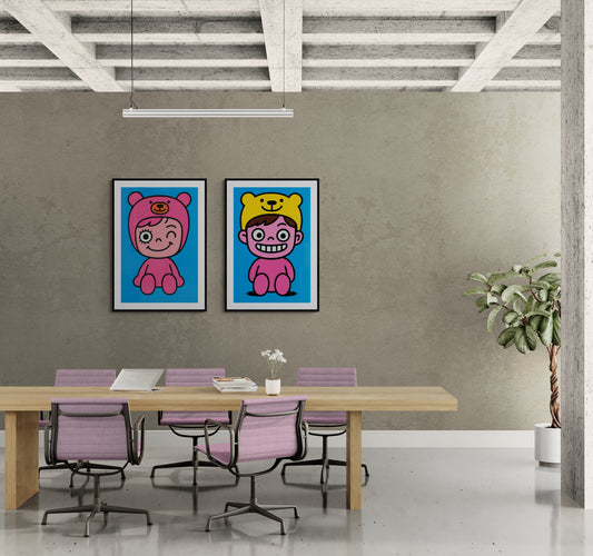 Winky Pop Art Poster in Matte Paper, Kawaii Style