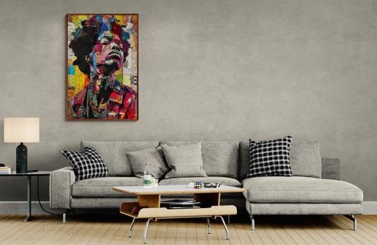 Woven Whispers of the Soul Patchwork-Style Matte Paper Poster