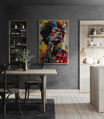 Woven Whispers of the Soul Patchwork-Style Matte Paper Poster