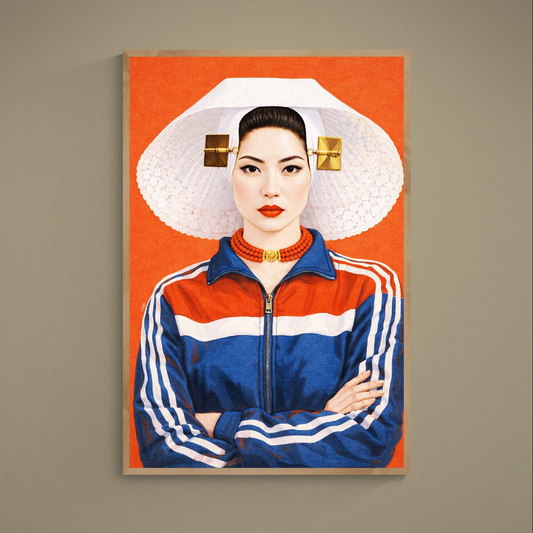 Zeeland Bonnet Mujer Asiática Retrato Pop Art Póster