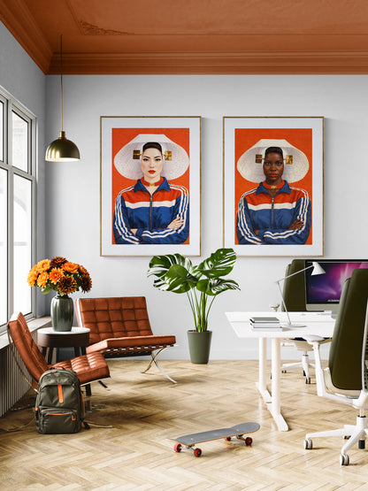 Zeeland Bonnet Portrait Afro-Dutch Matte Paper Poster