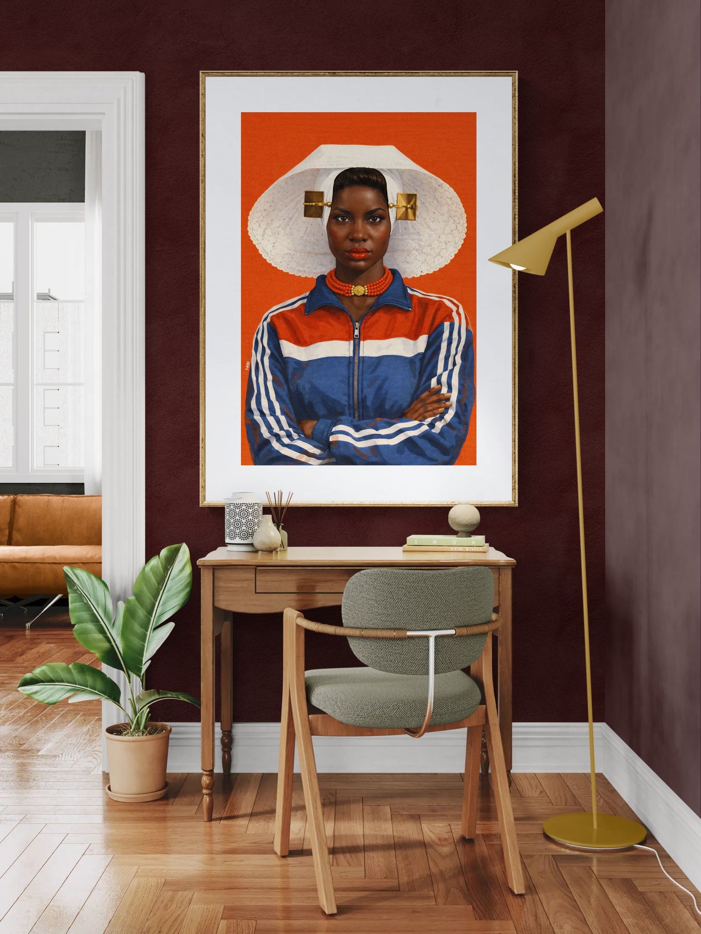 Zeeland Bonnet Portrait Afro-Dutch Matte Paper Poster