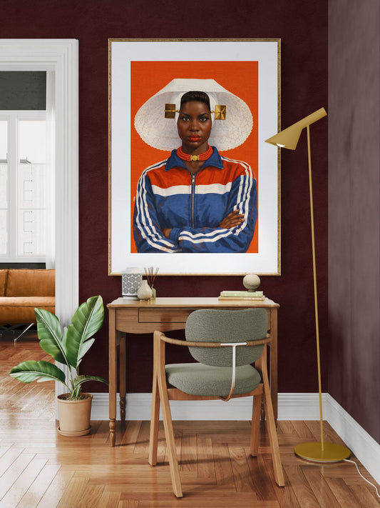 Zeeland Bonnet Portrait Afro-Dutch Matte Paper Poster