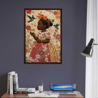Little Bloom Quilted-Style Museum-Quality Matte Paper Poster