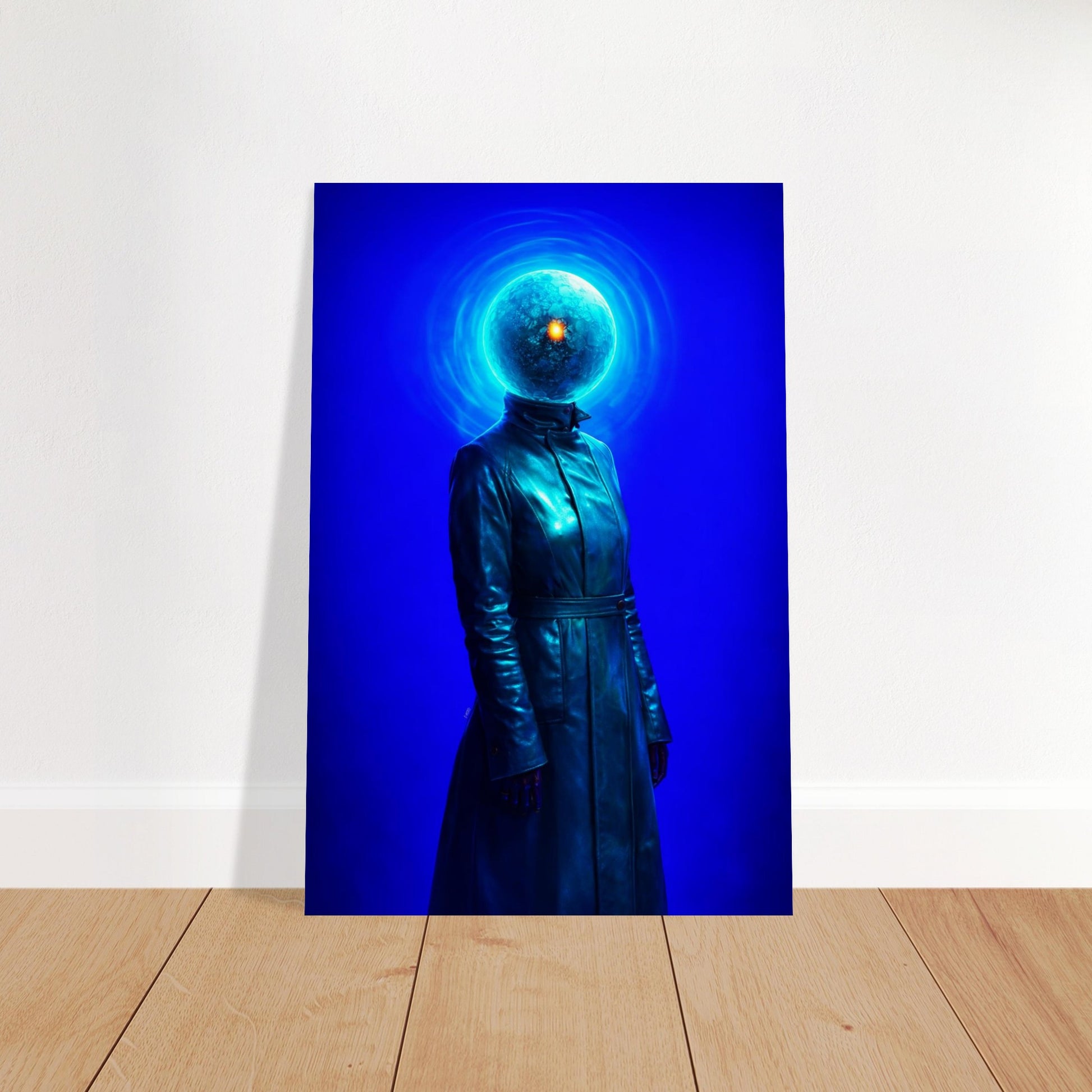 Surreal Celestial Portrait Matte Paper Poster Neon-Cyberpunk