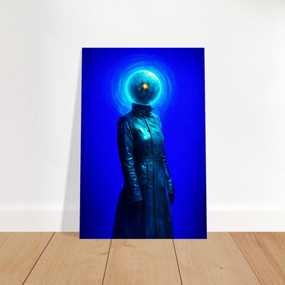 Surreal Celestial Portrait Matte Paper Poster Neon-Cyberpunk