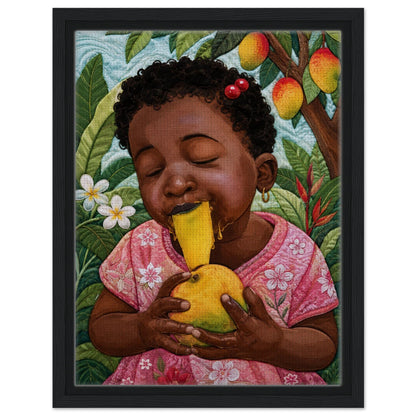 Mango Joy Framed Canvas Quilt-Inspired Tropical - Bisa Butler Style