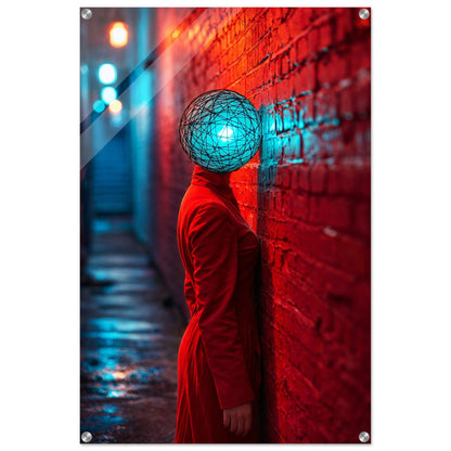 Neon Alley Portrait Acrylic Print Neon-noir - Cyberpunk Style