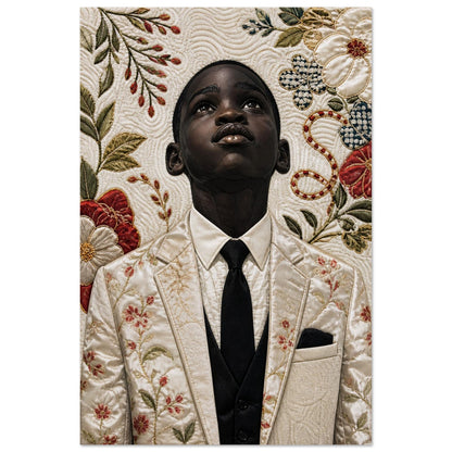 Titel Quilt-Inspired Textile-Collage Matte Paper Poster