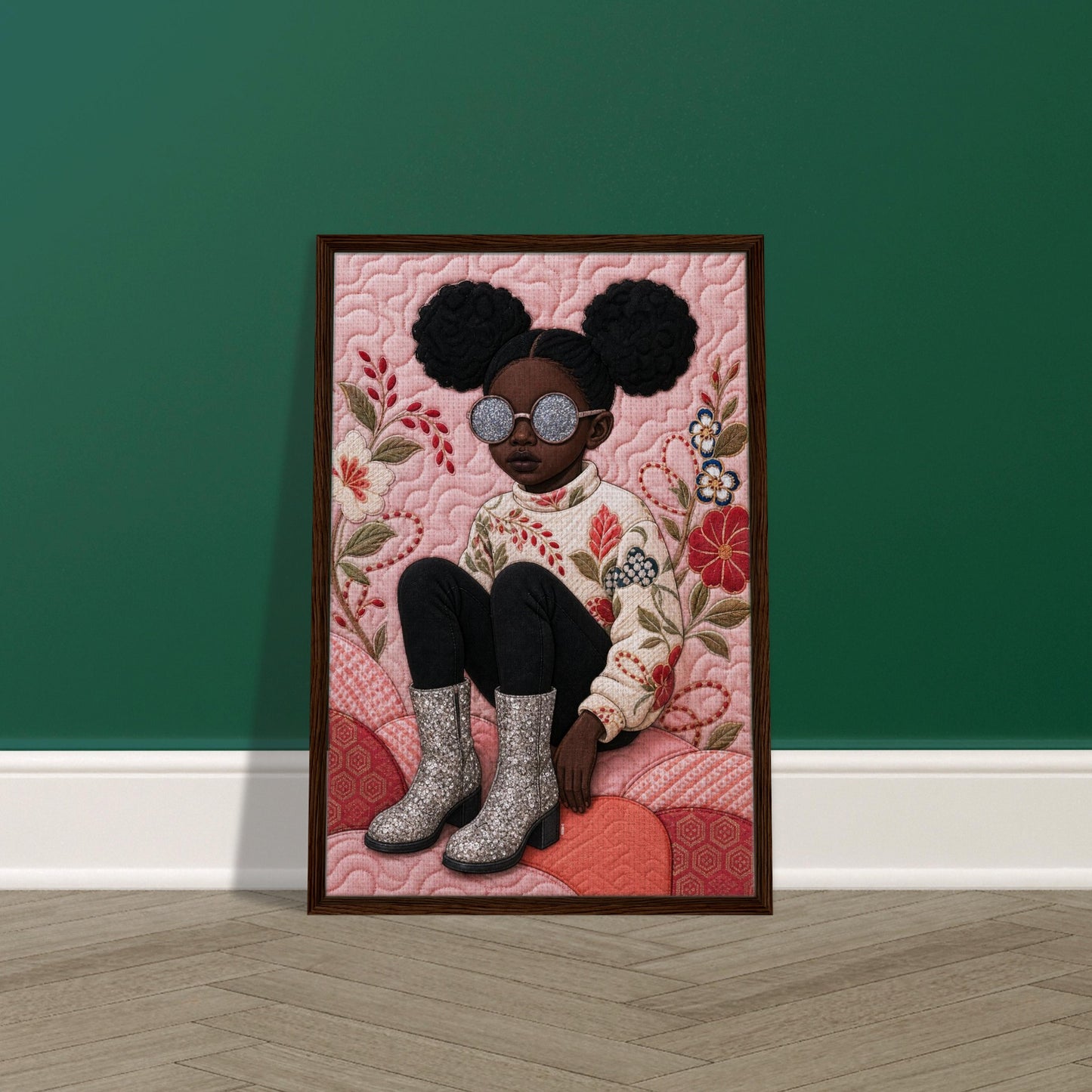 Glitter Gaze Quilt-Inspired Poster on Matte Museum-Quality Paper