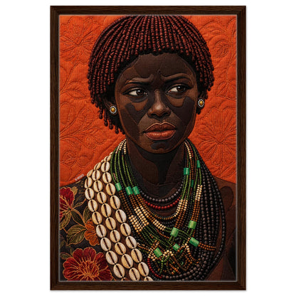 African Portrait Framed Canvas Quilt-Inspired - Bisa Butler Style