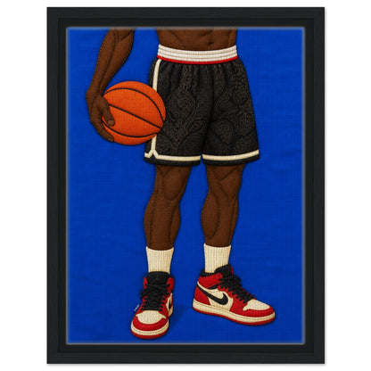 The Quiet Dribble Framed Canvas Quilt-Inspired - Bisa Butler Style