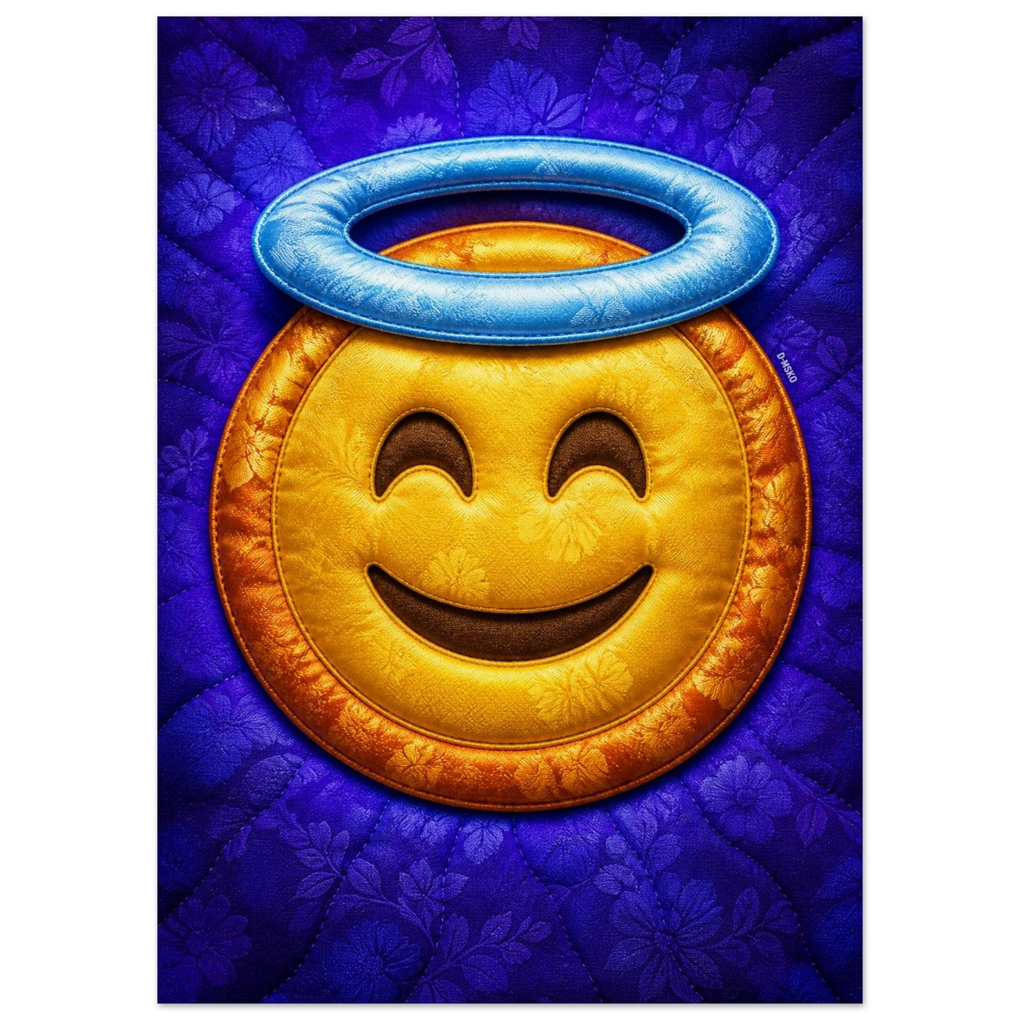 Halo Smile Quilt-Inspired Pop-Art Museum-Quality Matte Paper Poster