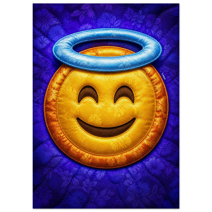 Halo Smile Quilt-Inspired Pop-Art Museum-Quality Matte Paper Poster