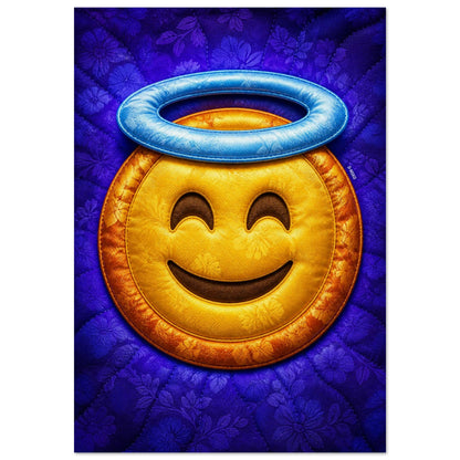 Halo Smile Quilt-Inspired Pop-Art Museum-Quality Matte Paper Poster