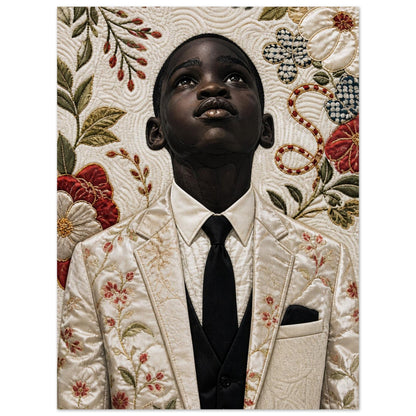 Titel Quilt-Inspired Textile-Collage Matte Paper Poster
