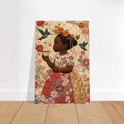 Petite Bloom Quilt-Inspired Matte Poster - Bisa Butler Style