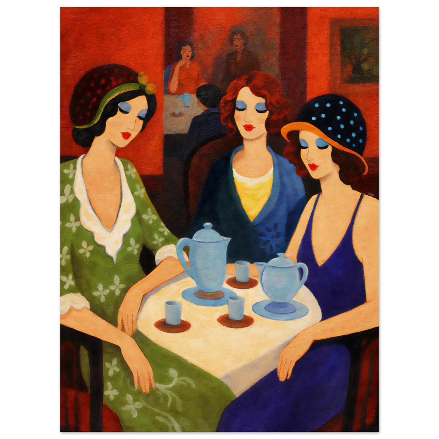 Tea Room Trio Art-Deco Museum Quality Matte Paper Poster
