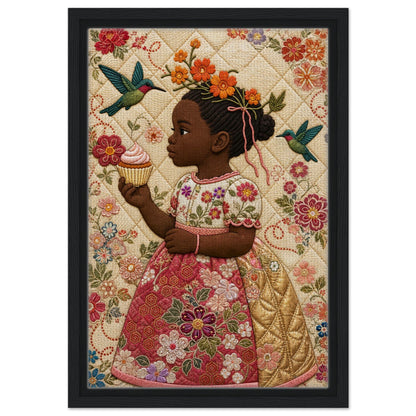 Little Bloom Quilted-Style Museum-Quality Matte Paper Poster