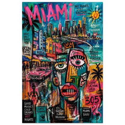 Miami Rhythm 305 Museum-Quality Street-Art Matte Paper Poster