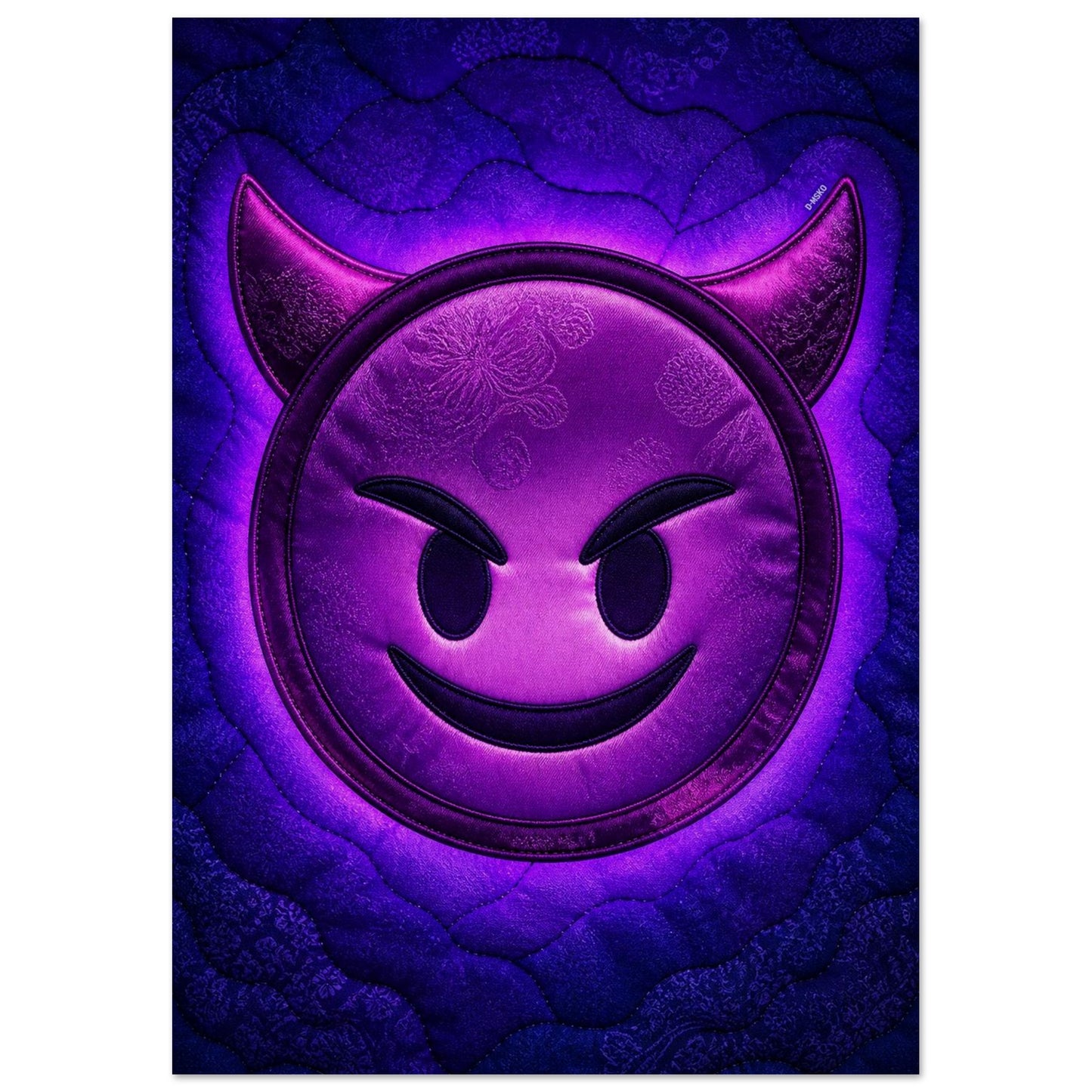 Purple Mischief Quilted-Style Matte Paper Poster - Pop Art