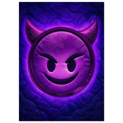 Purple Mischief Quilted-Style Matte Paper Poster - Pop Art