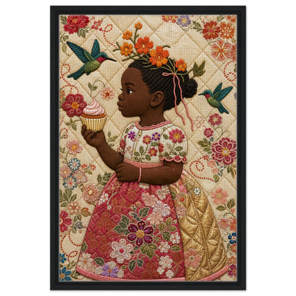 Little Bloom Quilted-Style Museum-Quality Matte Paper Poster