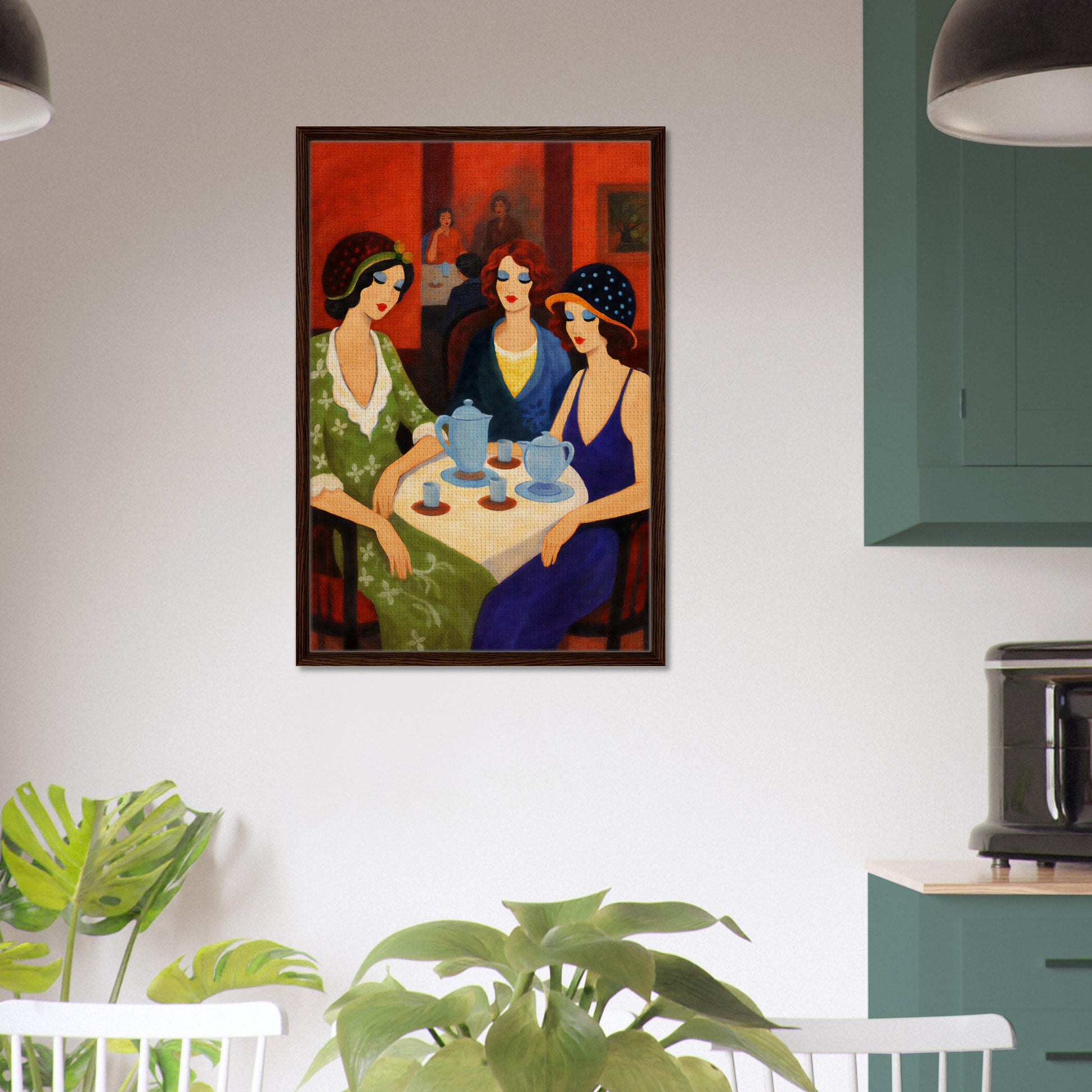Tea Room Trio Framed Canvas Art-Deco 1920s-Inspired
