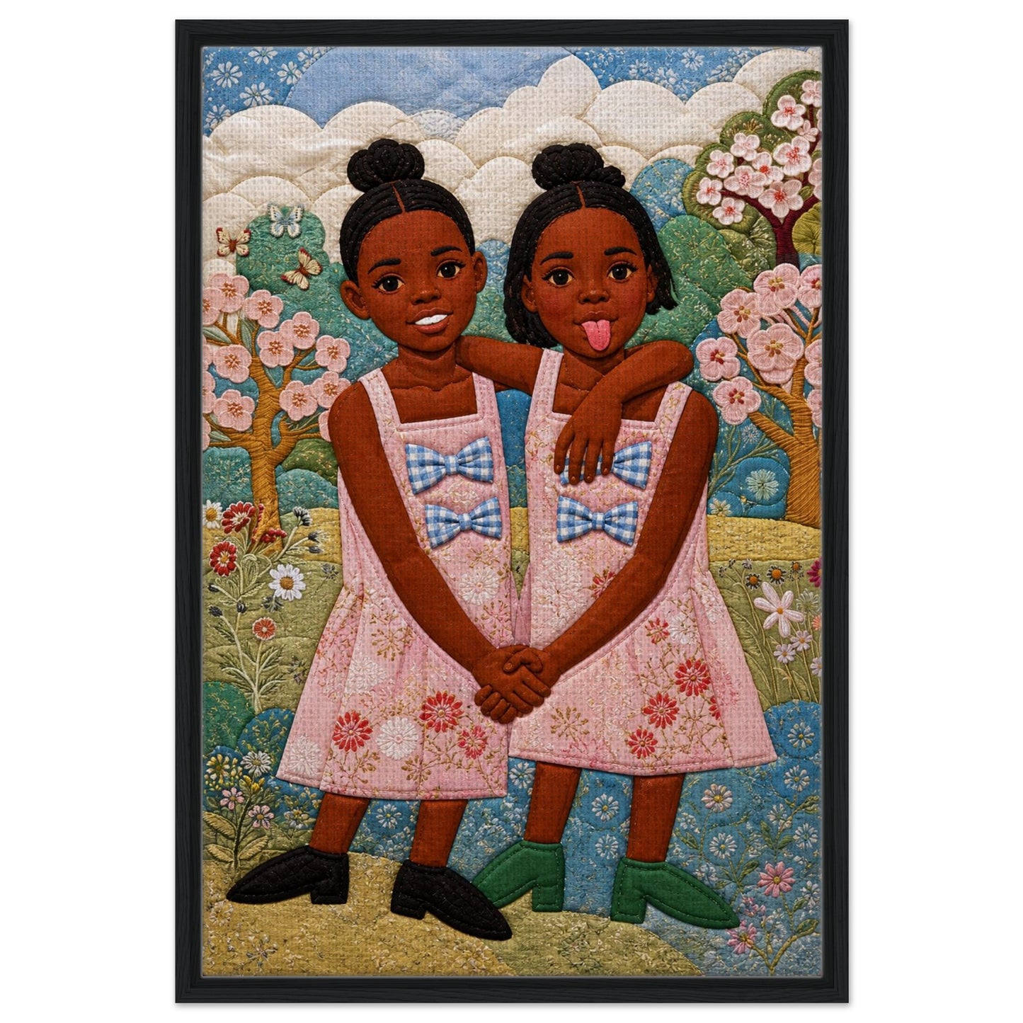 Sister Garden Quilt Poster on Matte Paper