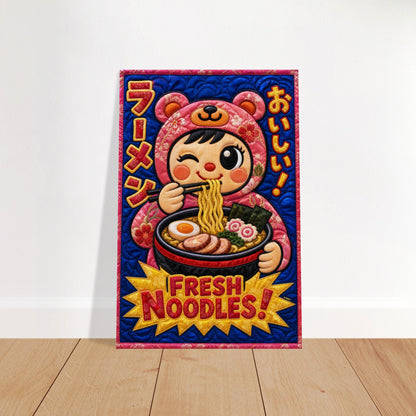 Fresh Noodles Quilted-Style Matte Paper Poster - Kawaii Style