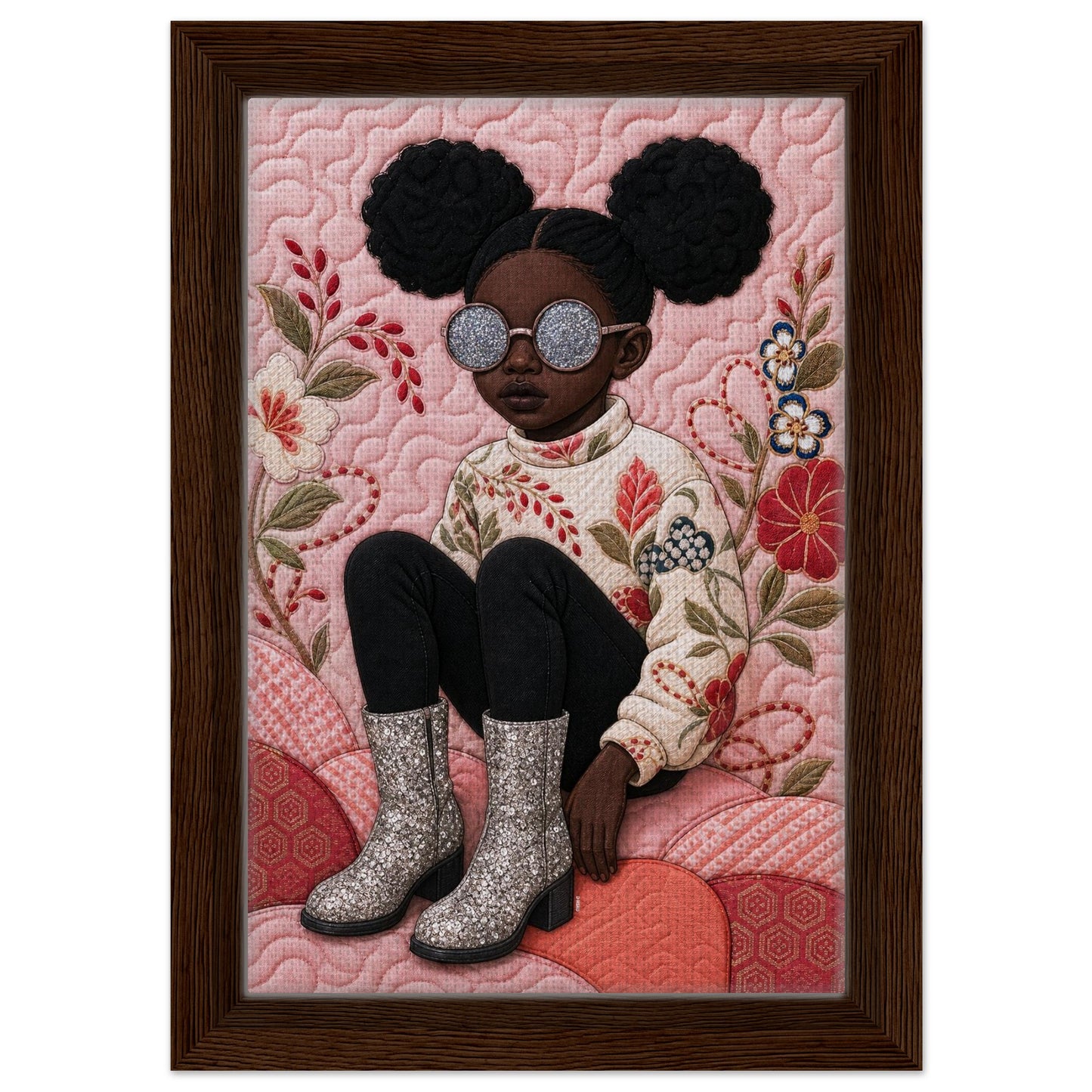 Glitter Gaze Quilt-Inspired Poster on Matte Museum-Quality Paper